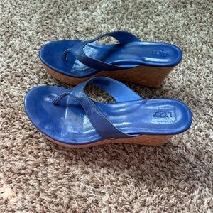 UGG Women's Vibrant Blue Wedge Sandals